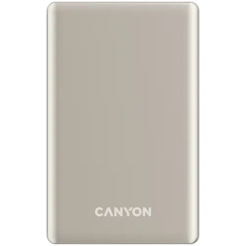Acumulator extern CANYON OnPower 510 slim, Wireless, Magnetic, 10000 mAh, 20 W PD (Bej)