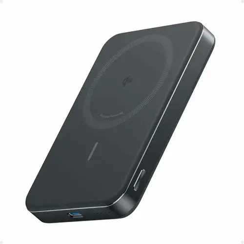Acumulator extern magnetic Anker MagGo, 10.000 mAh, 15W, MagSafe, 1x USB-C, Ultra-Slim, pentru iPhone 16/15/14/13/12 (Negru)