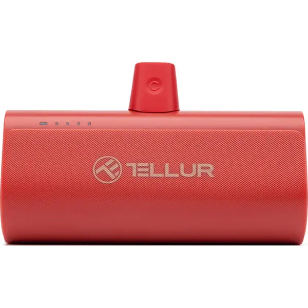Acumulator extern Tellur TLL158411, 5000 mAh, QC3.0 22.5W + PD20W, USB - C, Rosu