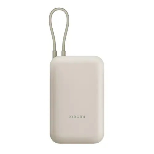 Acumulator Extern Xiaomi BHR9072GL, 22.5 W, 10000 mAh, Cablu intergrat USB Type-C, 1x USB-A (Bej)