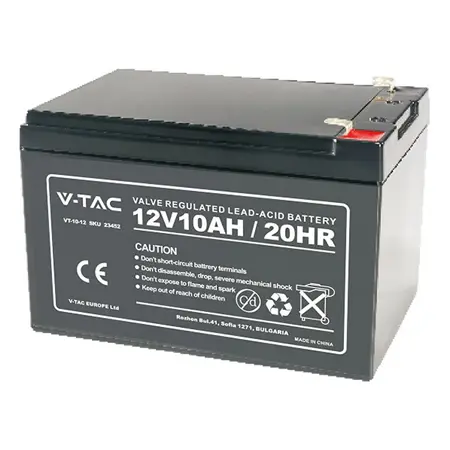 Acumulator gel plumb 12V 10Ah, terminale T2, V-Tac SKU-23452