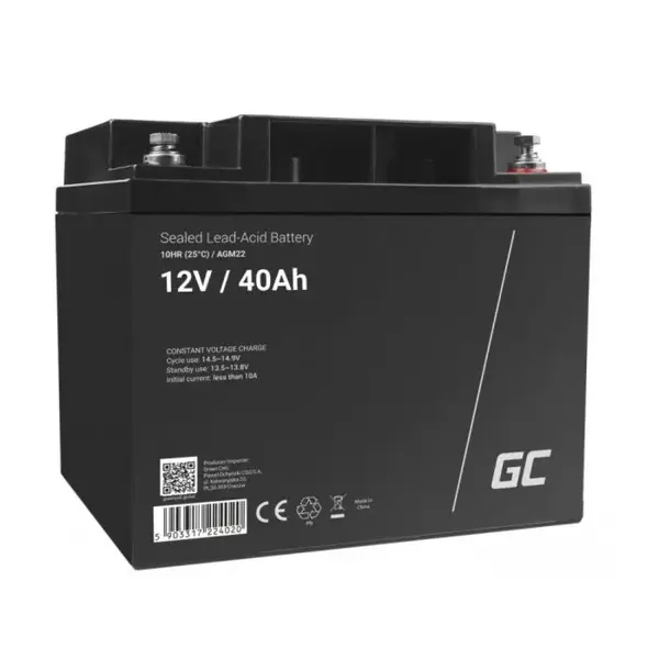 Acumulator plumb acid GreenCell 12V 40AH, terminal M6, AGM22