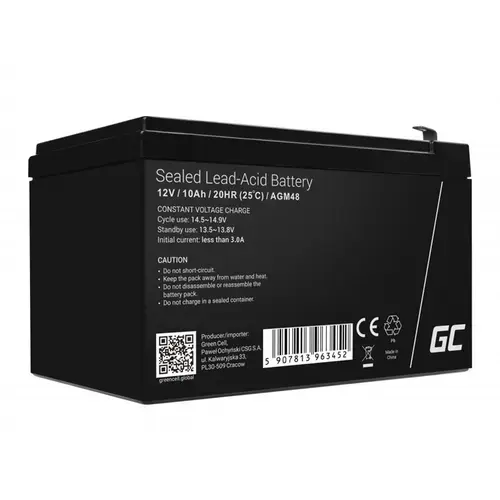 Acumulator stationar 12V 10Ah F1 AGM Green Cell AGM48