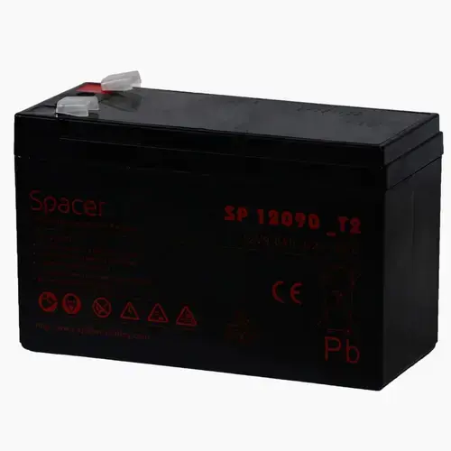 ACUMULATOR UPS SPACER 12V / 9Ah, dimensiuni: 151x66x96mm, inaltime+terminal: 102mm, terminal F2(T2)