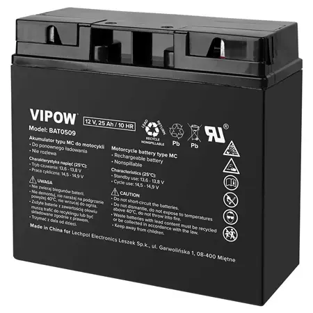 Acumulator VIPOW BAT0509, 12V 25AH / 10HR