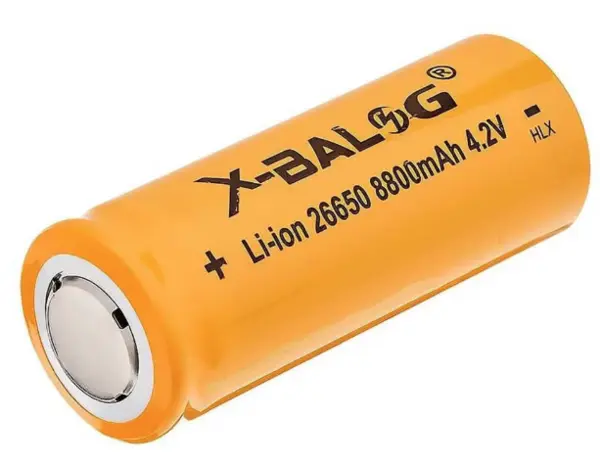Acumulator X BALOG 26650 Reincarcabil capacitate 8800 mAh Li ion 4.2V GALBEN