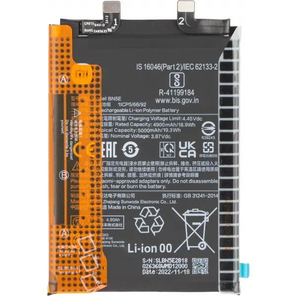 Acumulator Xiaomi Redmi Note 12 Pro 4G / Note 11 Pro 5G / Note 11 Pro / Poco X4 Pro 5G, BN5E, Swap 1330102000076B