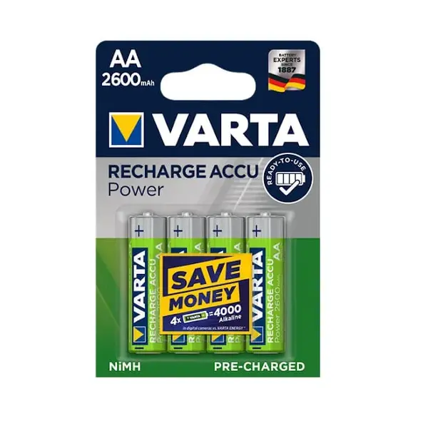 Acumulatori AA R6 Varta 2600mAh Ni-MH 4 bucati/set Acumulatori AA R6 Varta 2600mAh Ni-MH 4 bucati/set