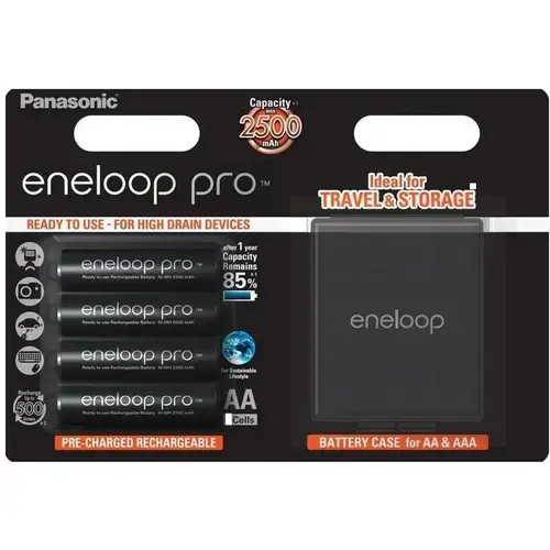 Acumulatori Panasonic Eneloop Pro AA, 2500mAh, 4 buc
