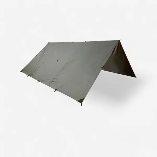 Adăpost TARP Bushcraft Bivuac 4x4 m Impermeabil kaki