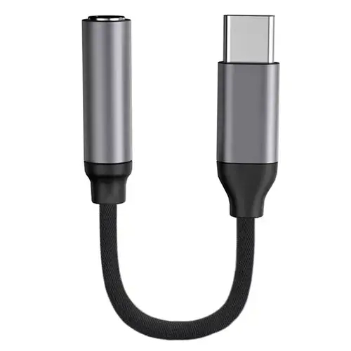 Adaptor audio Baseus CATL54-0G, USB Type-C la mufa Jack 3.5 mm mama, Mic si Portabil, Plug and Play (Negru)