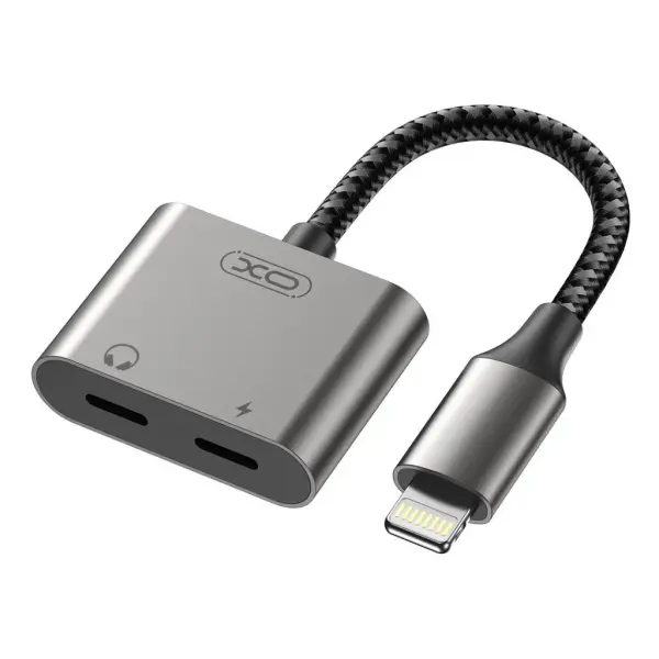 Adaptor Audio Lightning - 2 x Lightning XO Design NB-R258A, Gri