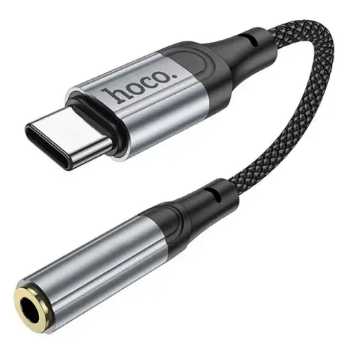 Adaptor Audio USB-C - 3.5mm HOCO LS36, 0.12m, Negru