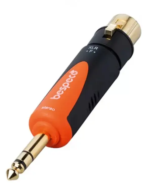 Adaptor Bespeco - SLAD505, 6,3 mm - XLR, negru/portocaliu