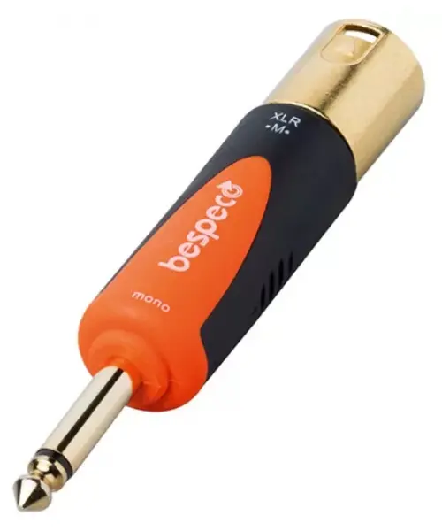 Adaptor Bespeco - SLAD510, 6,3 mm - XLR, negru/portocaliu