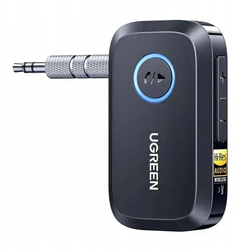 Adaptor Bluetooth car kit Ugreen 54556-0, Bluetooth 6.0, Mini Jack 3.5mm, Autonomie 17 ore (Negru)