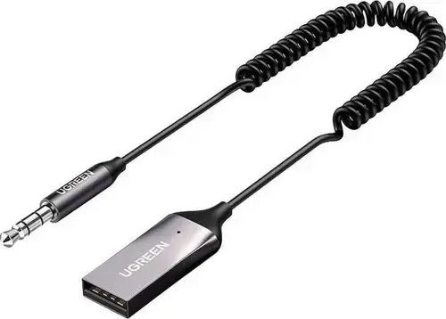 Adaptor Bluetooth Carkit Ugreen 70601B, BT 5.0, MiniJack 3.5mm (Gri)