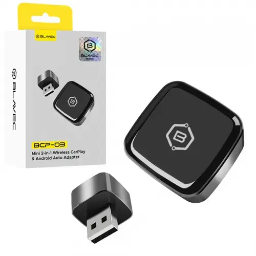 Adaptor Carplay / Android Auto Wireless Blavec BCP-03 pentru Apple iPhone / Android Series (Negru)