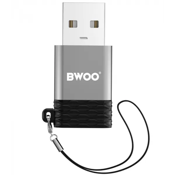 Adaptor Date si Incarcare USB-C - USB-A BWOO BZ-38, Gri