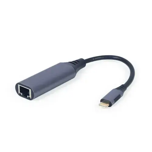Adaptor de retea, Gembird, USB Type-C Gigabit, Gri, A-USB3C-LAN-01