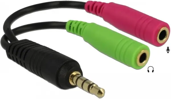 Adaptor Delock - 65344, jack 3.5 mm/2x jack 3.5 mm, multicolor