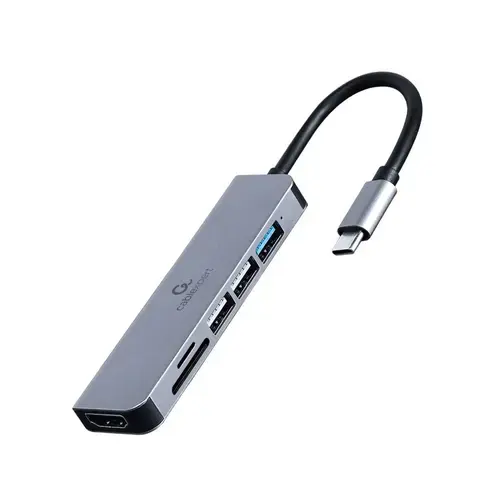 Adaptor Gembird A-CM-COMBO6-02, 3 x USB, HDMI (Gri)