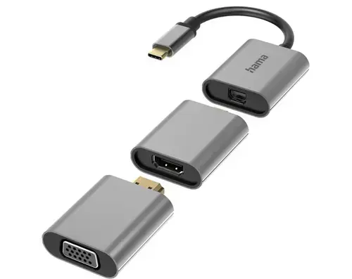 Adaptor Hama 200306, Mini-Displayport, HDMI, VGA (Gri)