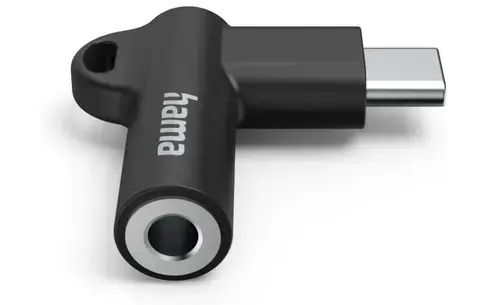 Adaptor Hama 201701, USB-C – jack 3.5 mm (Negru)