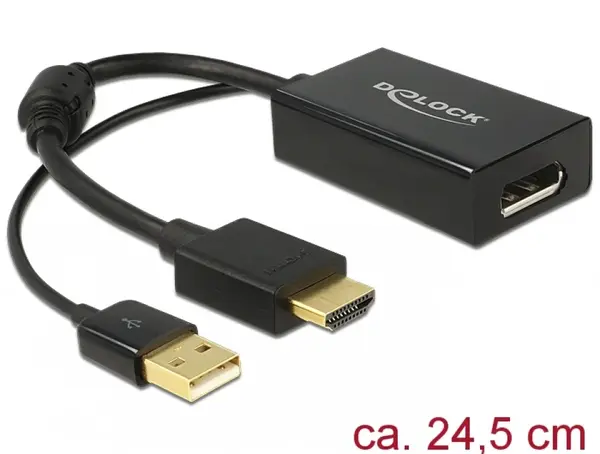 Adaptor HDMI la Displayport 1.2 4K Negru T-M, Delock 62667