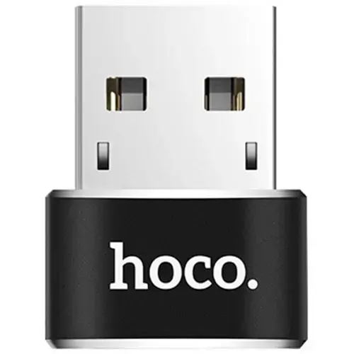 Adaptor Hoco 6957531064138, USB - USB Type-C, Aluminiu, Incarcare si transfer (Negru)