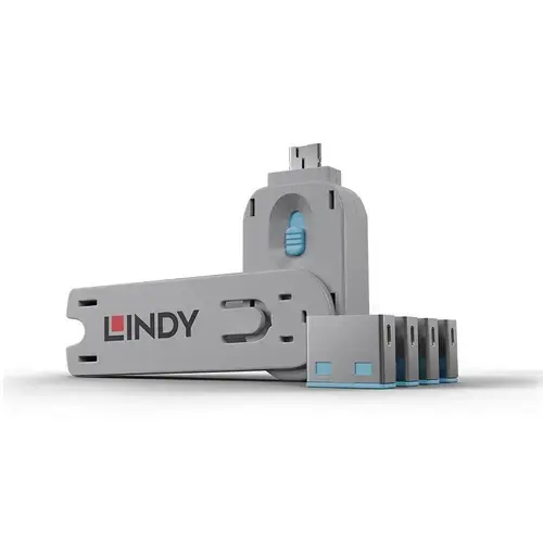 Adaptor Lindy LY-40452, USB Port Locks 4x, Albastru