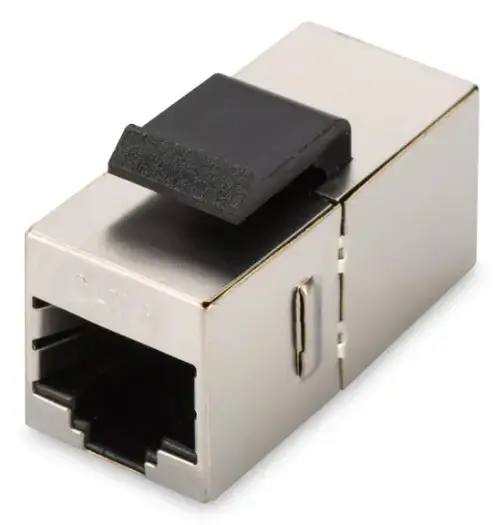 Adaptor mufa de prelungire cablu retea cat6, FTP, RJ45, Digitus, mama-mama, cu cliket, prelungitor cablu internet, mufa, trecere ecranat