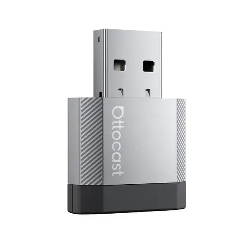 Adaptor Ottocast Mini Nova Wireless CarPlay si Android Auto, Plug and Play 2-in-1, Gri