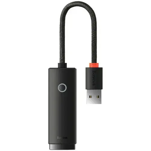 Adaptor placa de retea Baseus Lite WKQX000001, USB 2.0 - RJ-45 10/100 Mbps, LED, Negru