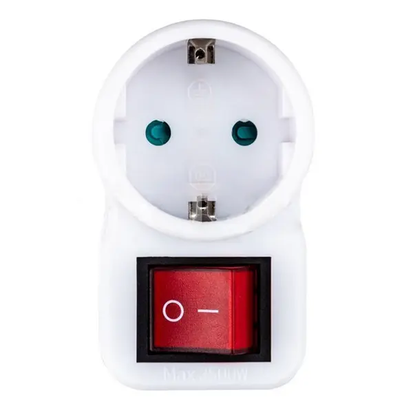 Adaptor priza cu intrerupator bipolar 16A, 250V, 3500W, IP20, V-TAC VT-1064