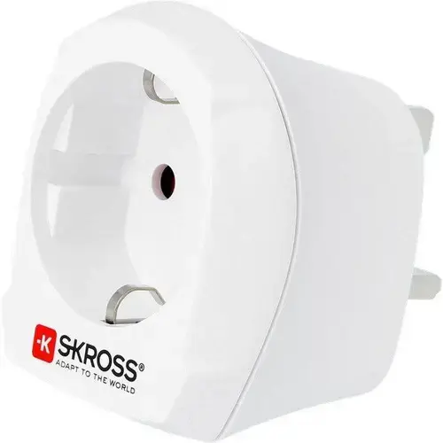 Adaptor priza Skross 1.500230-E, EU-UK, 13A (Alb)