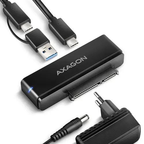 Adaptor Rack Hard-disk Axagon ADSA-FPX, USB-C, 2.5inch/3.5inch, SATA (Negru)