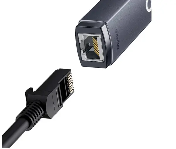 ADAPTOR RETEA Baseus Lite, USB Type-C to RJ-45 Gigabit LAN,metalic, LED, gri "WKQX000313"