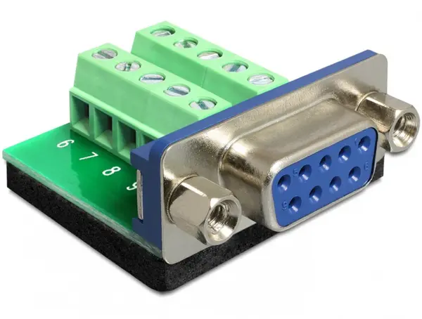 Adaptor Serial mama la bloc terminal, 10 pini, Delock 65268