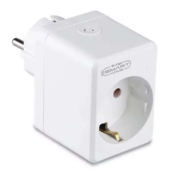 Adaptor smart Wi-Fi V-Tac cu control vocal și temporizare, 2000W, SKU-8416