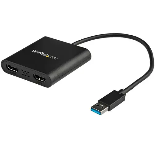 Adaptor Startech USB 3.0 la Dual HDMI, 1x 4K 30Hz & 1x 1080p, External Video & Graphics Card, Display Adapter, Windows 7/8/10, Negru