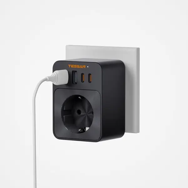 Adaptor Tessan TS-FW01DE00, 2xUSB-C, 2xUSB A, 30 W, 16A