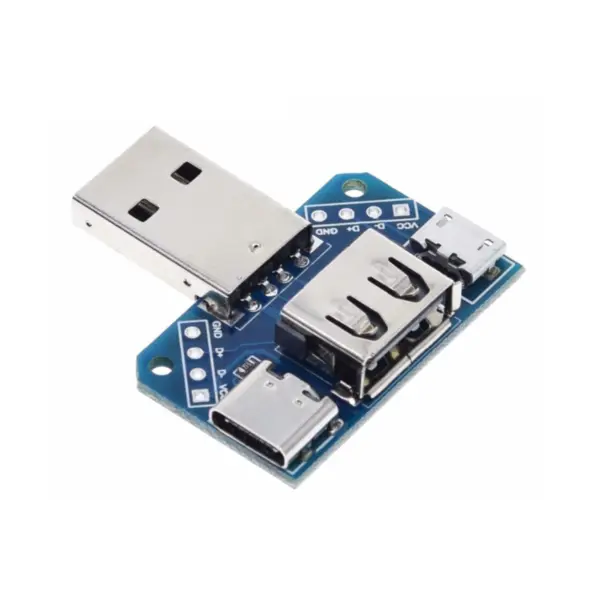 Adaptor USB la microUSB si Type-C 2.54mm 4 pini