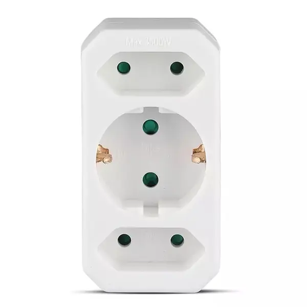 Adaptor V-atc, 3 prize, 1 x 16A + 2 x 2.5A, max. 3500W, SKU-8804