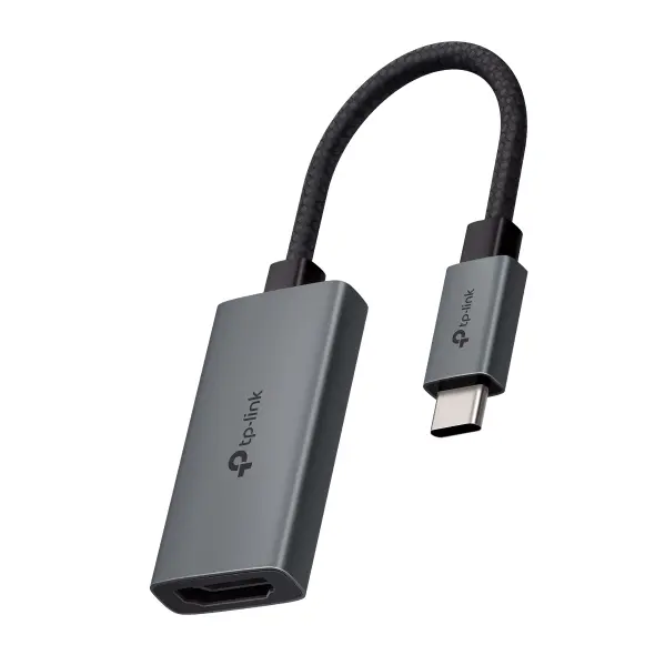 Adaptor video pentru monitor/TV TP-Link, USB-C la HDMI, 4K UHD 60Hz, 0.1m, gri, UA520C