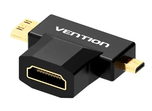 Adaptor Video Vention AGFB0, miniHDMI / microHDMI - HDMI, 1080P, Negru