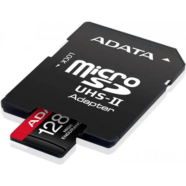 Adata Card de memorie ADATA Endurance, MicroSDXC, 128 GB, UHS-I V30, 100MB/s, Class 10 + Adaptor