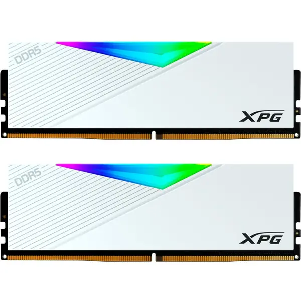 Adata Kit dual memorie RAM ADATA Lancer RGB, Capacitate 64GB DDR5 (2x 32 GB), Frecventa 6400, CL - 32, Alb