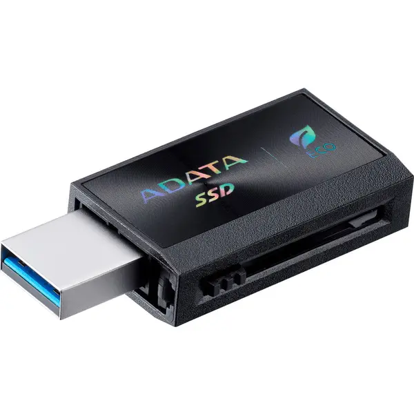 Adata SSD extern ADATA SC730, Capacitate 512GB, USB-C 3.2 Gen 2 (10 Gbit/s), USB-A 3.2 Gen 2 (10 Gbit/s), Negru