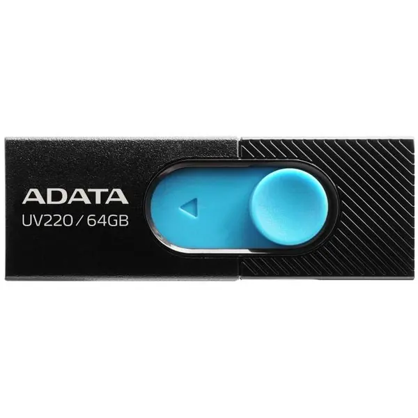 Adata Usb Flash Drive Adata Uv220 64 GB, Black/Blue Retail, Usb 2.0